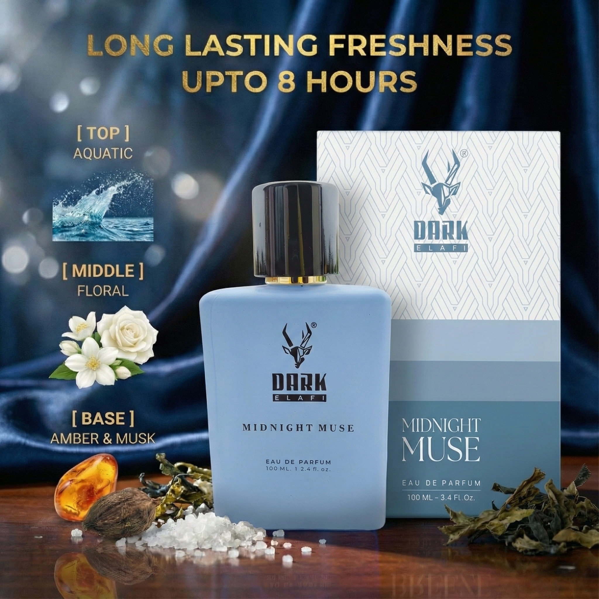 Midnight Muse – Aquatic Citrus Woody Perfume by Dark Elafi (100ml) Midnight Muse – Aquatic Citrus Woody Perfume by Dark Elafi (100ml)